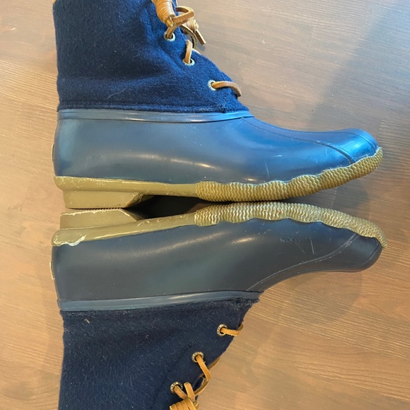 Sperry Top sider Saltwater STS85911 Women duck boots Emboss Wool Navy Sz: 7 - Picture 7 of 9